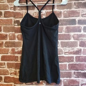 Lululemon Black Full Length Tank Top, thick simple, bra included